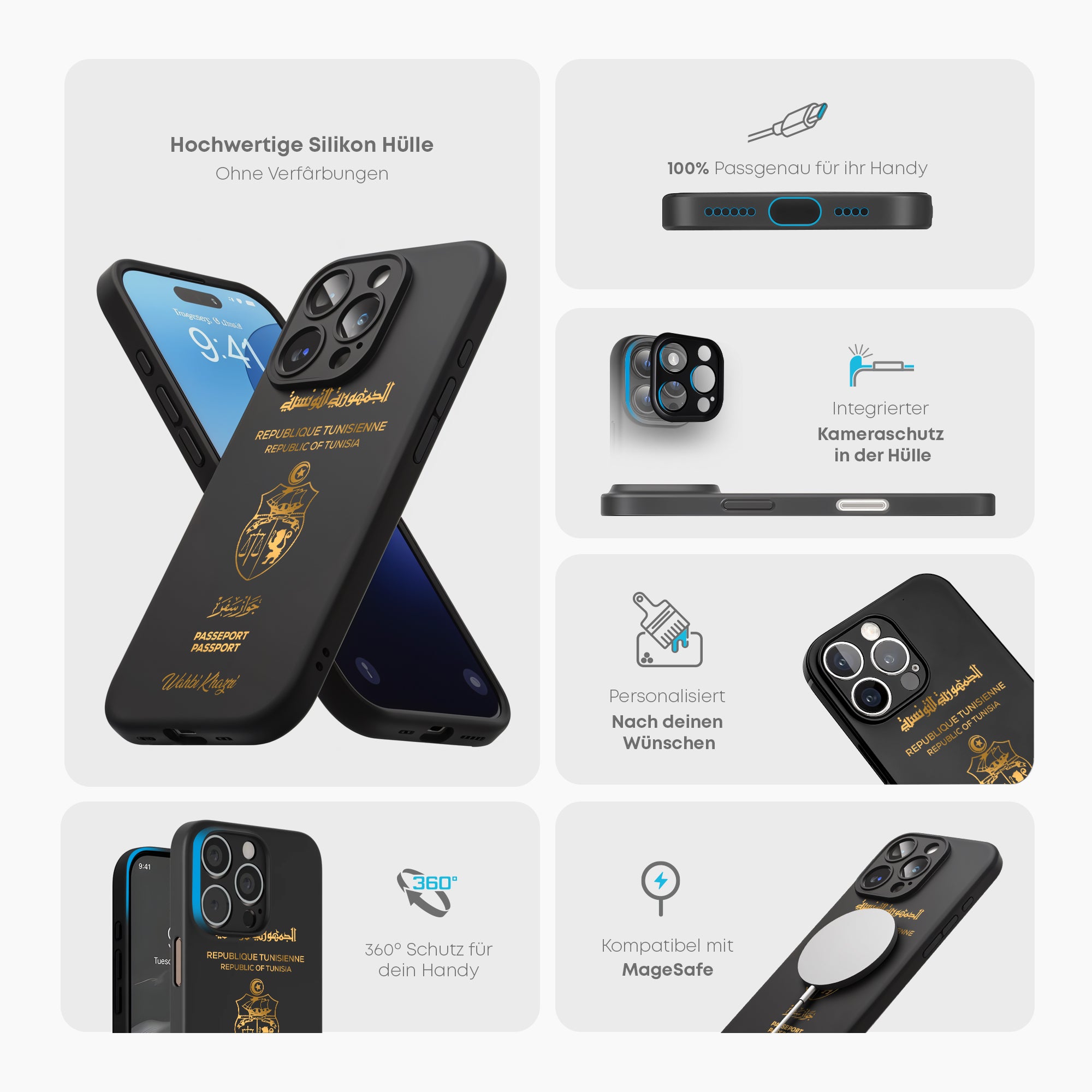 Handyhülle mit Reisepass - Tunesien