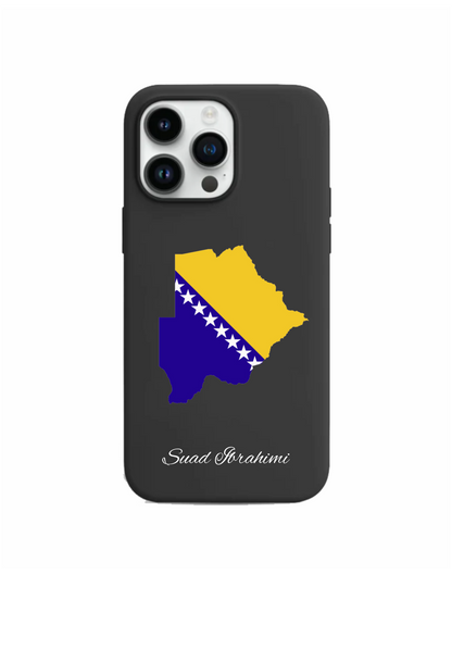 Bosnia Map phone case with flag