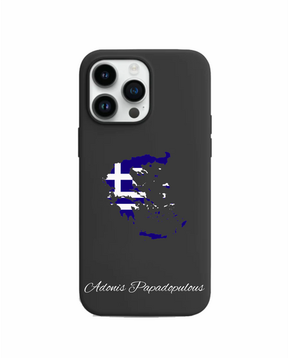 Greece Map phone case with flag