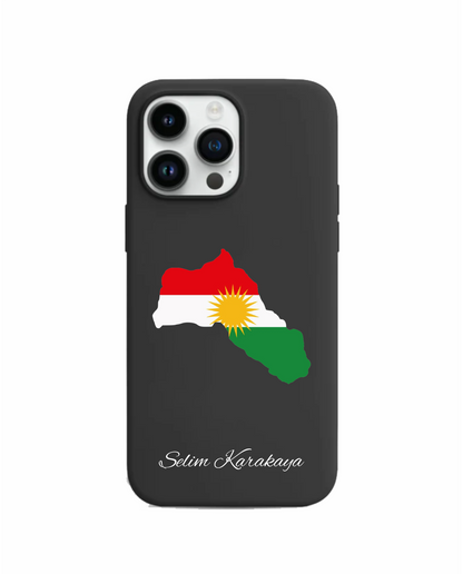 Kurdistan Map phone case with flag