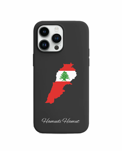 Lebanon Map phone case with flag