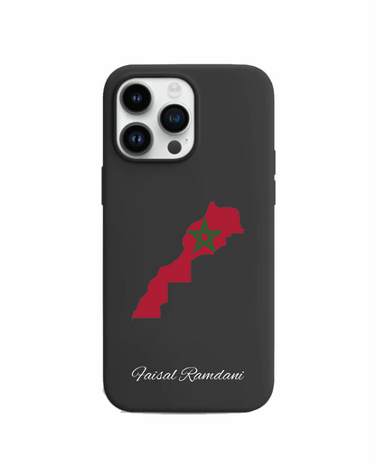 Morocco Map phone case with flag