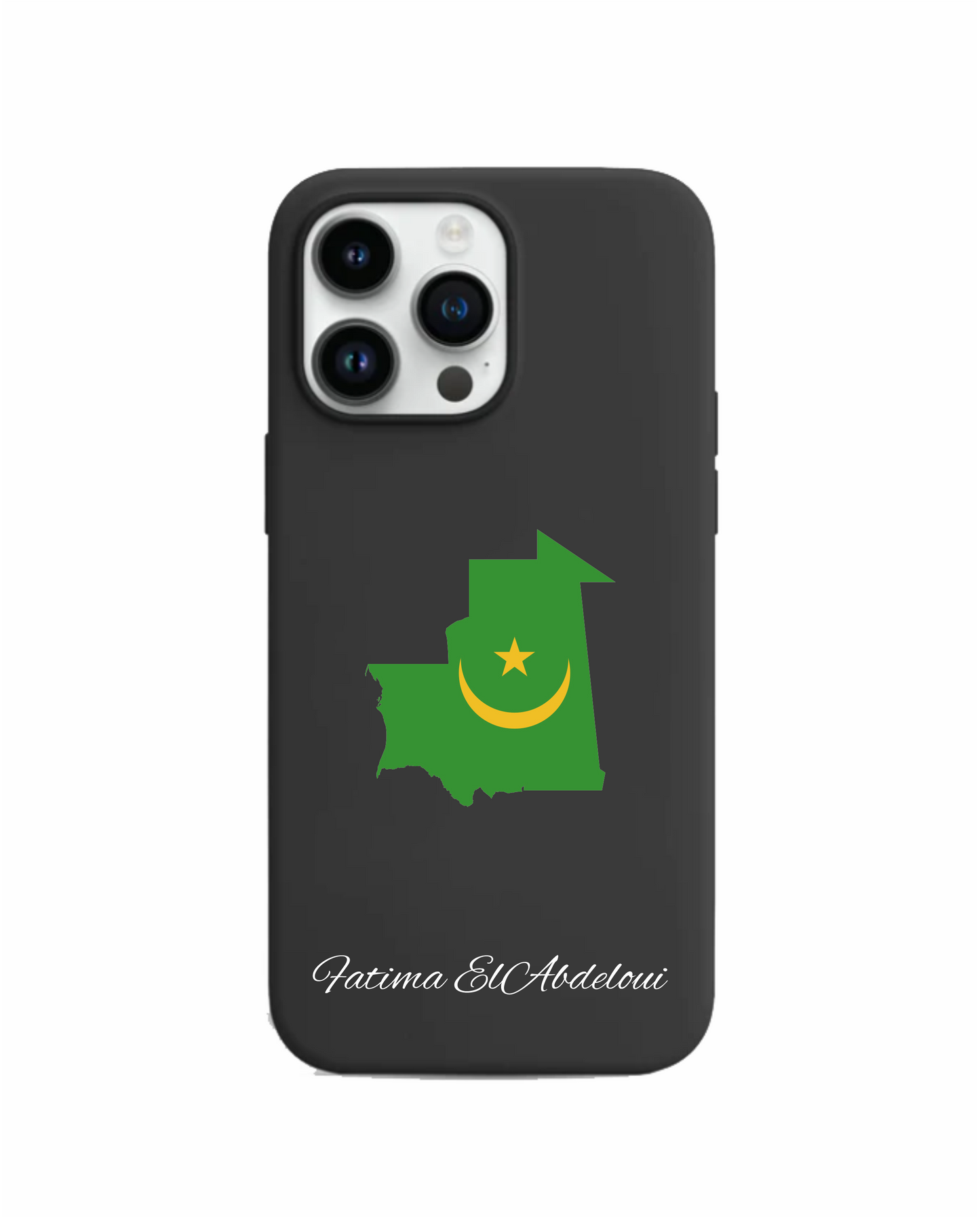 Mauritania Map phone case with flag