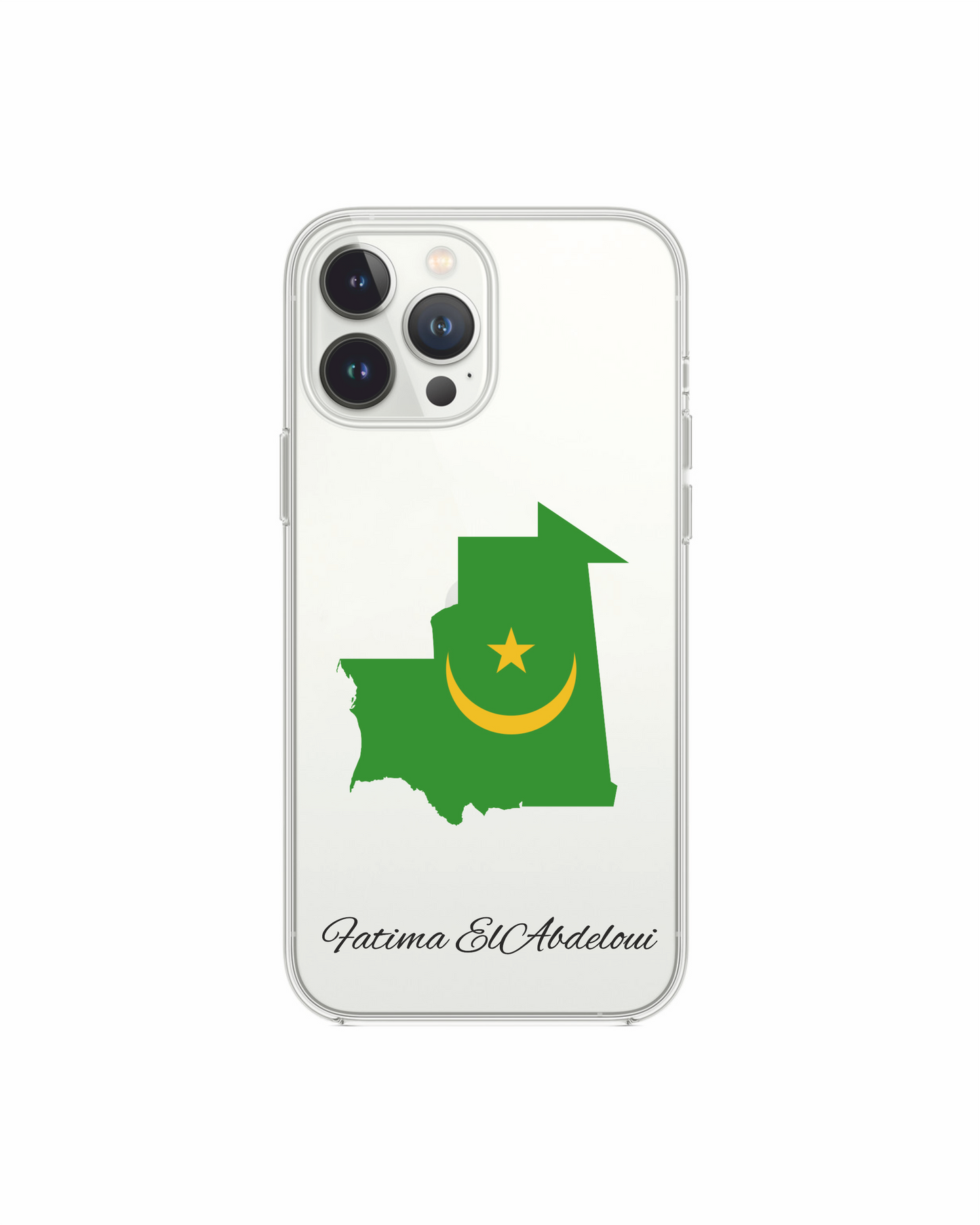 Mauritania Map phone case with flag