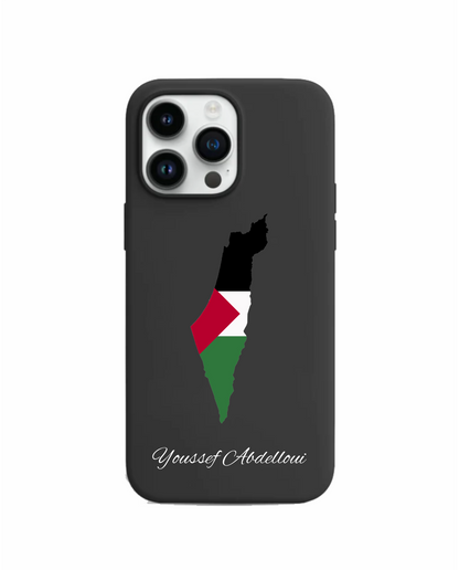 Palestine Map phone case with flag