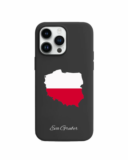 Poland Map phone case with flag