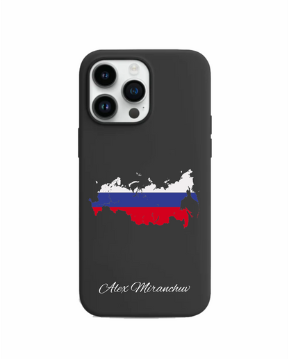 Russia Map phone case with flag