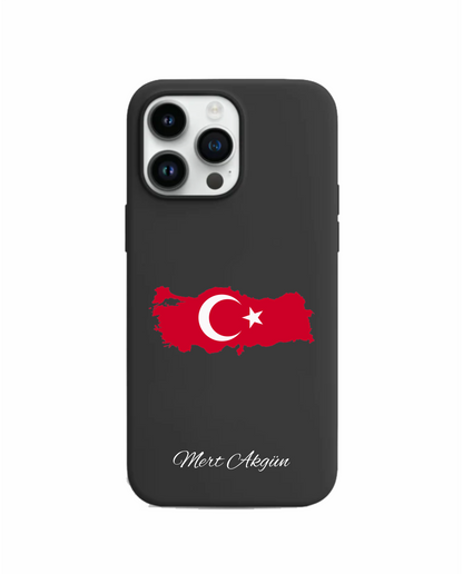 Türkiye Map phone case with flag