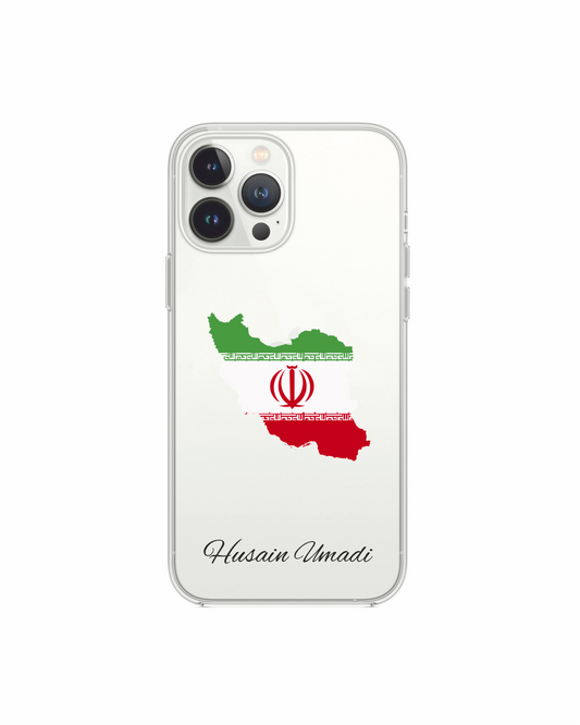 Iran Map phone case with flag