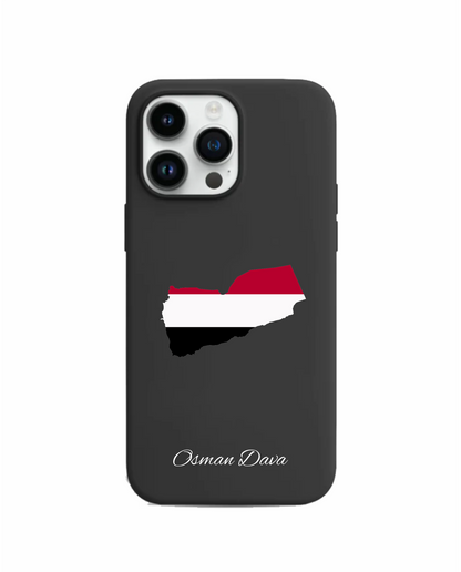 Yemen Map phone case with flag