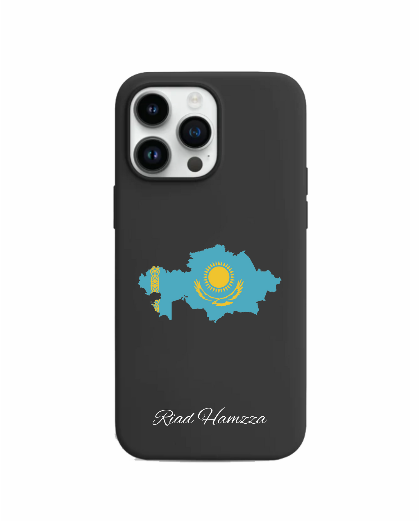 Kazakhstan Map phone case with flag