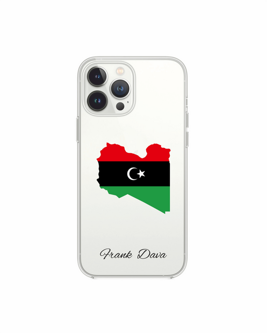 Libya Map phone case with flag