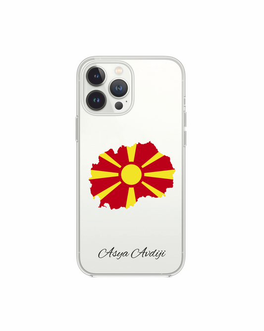 Macedonia Map phone case with flag