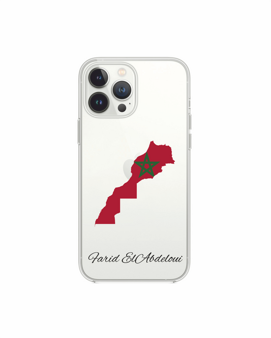 Morocco Map phone case with flag