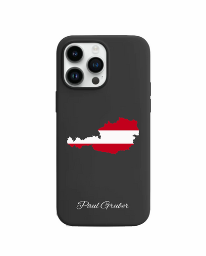 Austria Map phone case with flag