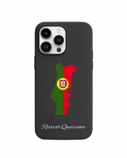 Portugal Map phone case with flag