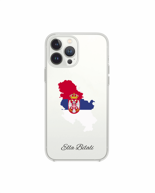 Serbia Map phone case with flag