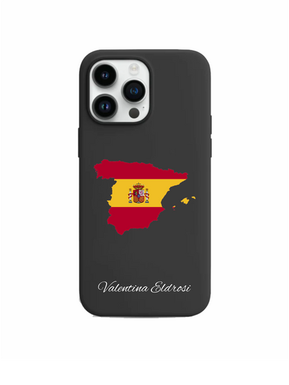 Spain Map phone case with flag