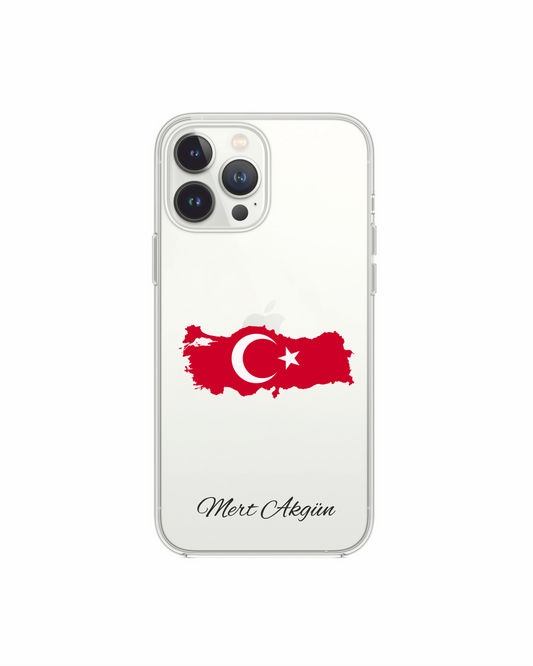 Türkiye Map phone case with flag