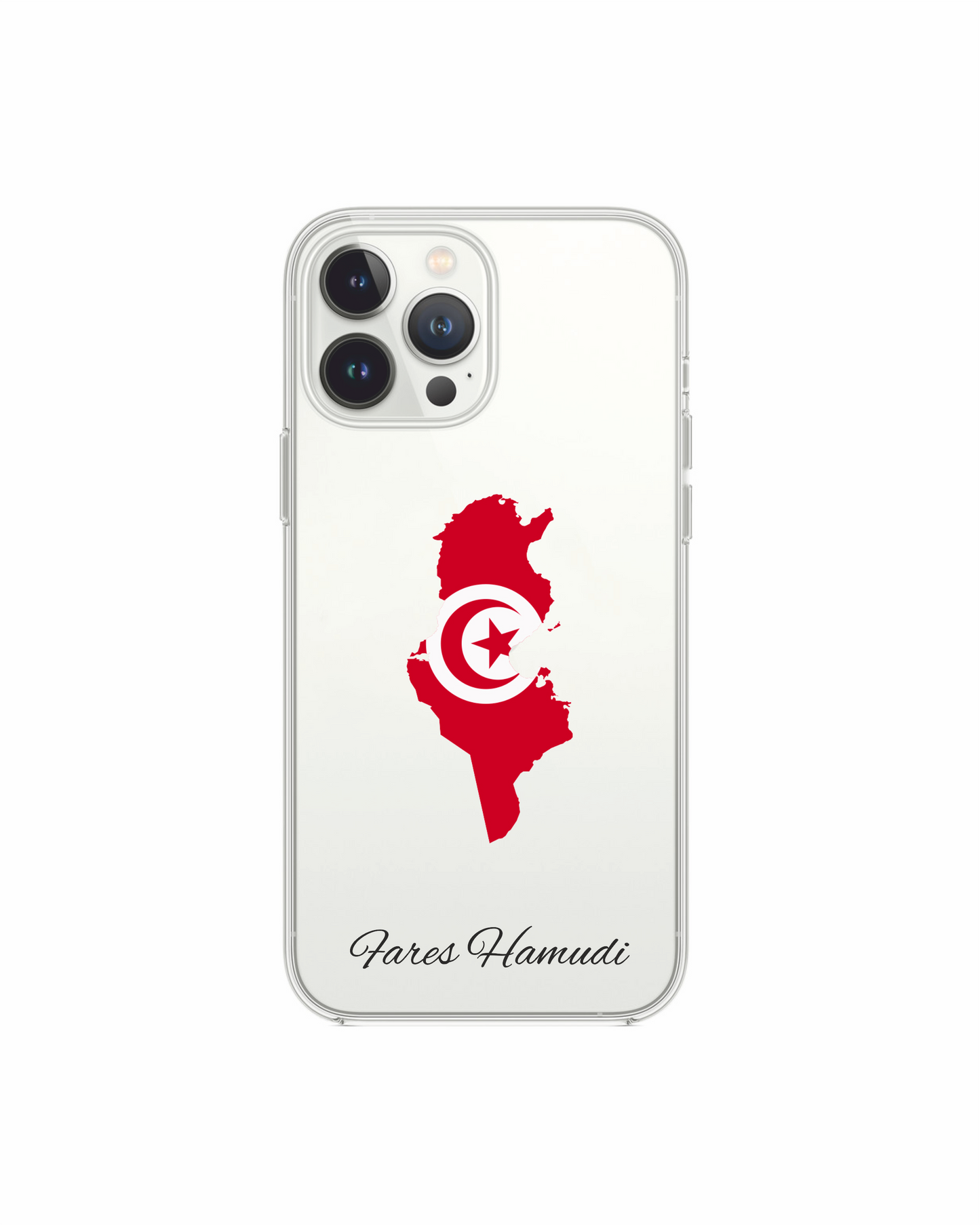 Tunisia Map phone case with flag