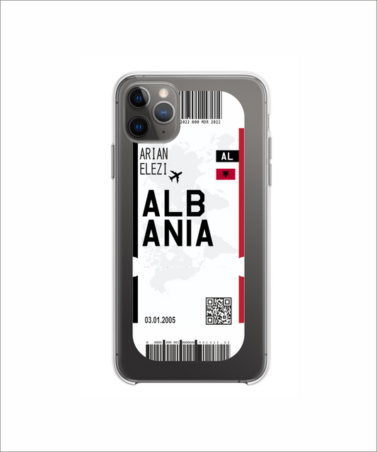 Mobile phone case in ticket design - Albania