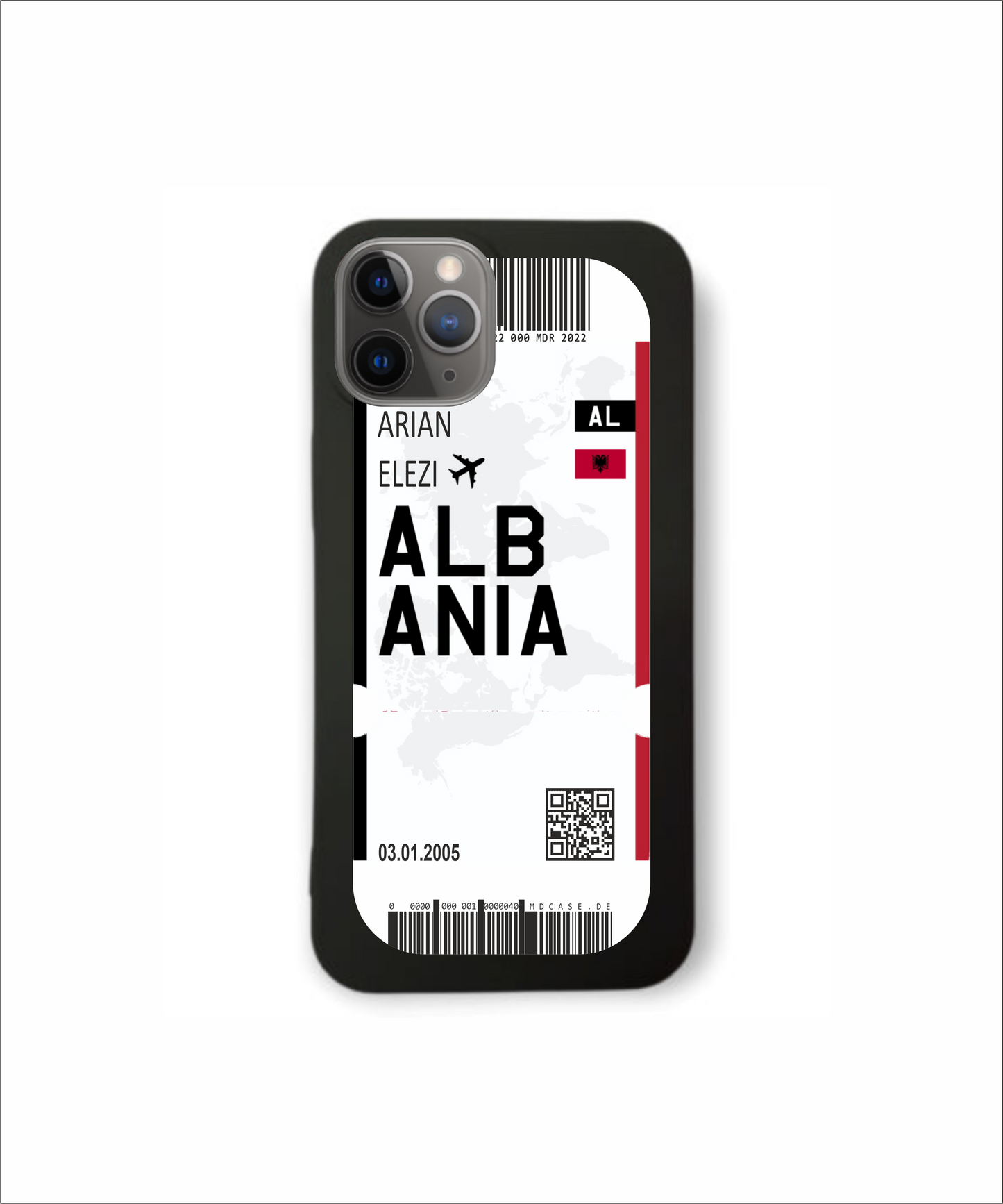 Mobile phone case in ticket design - Albania