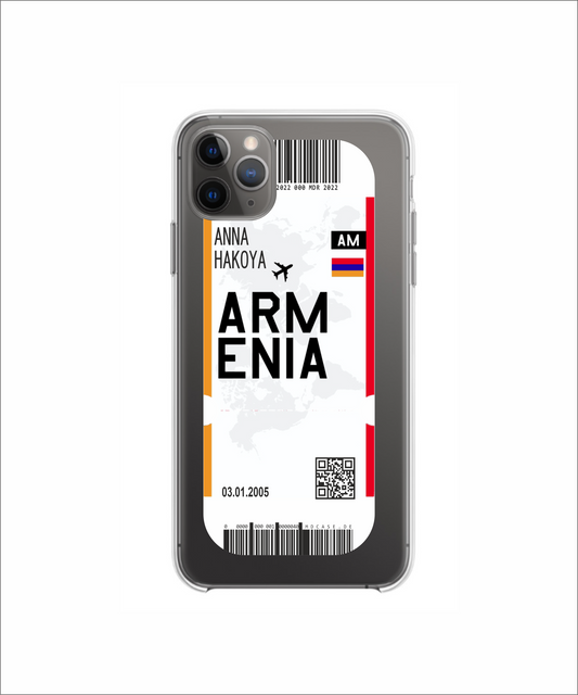 Mobile phone case in ticket design - Armenia