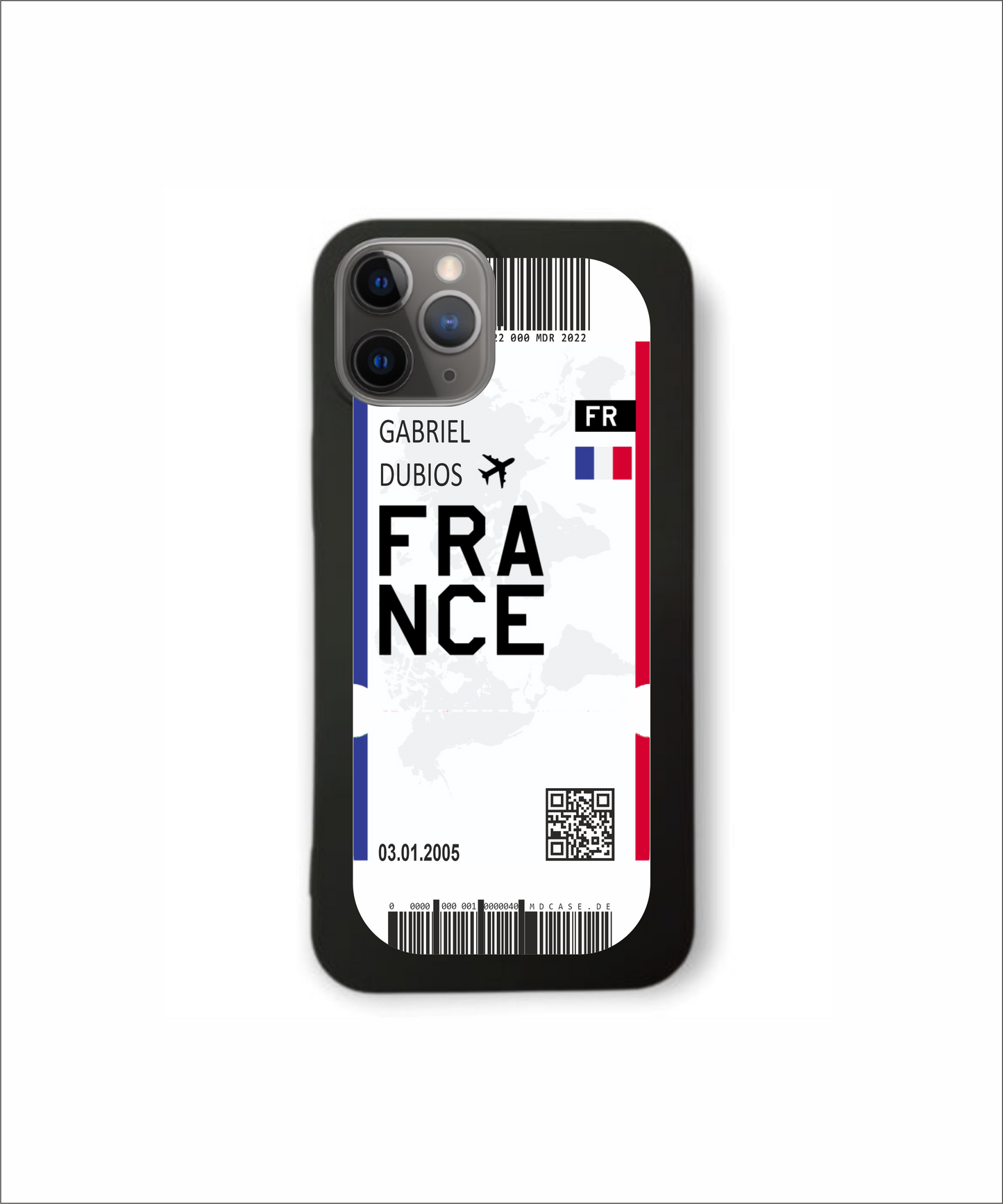 Mobile phone case in ticket design - France