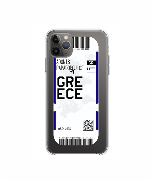 Mobile phone case in ticket design - Greece