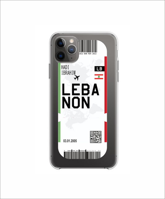 Mobile phone case in ticket design - Lebanon