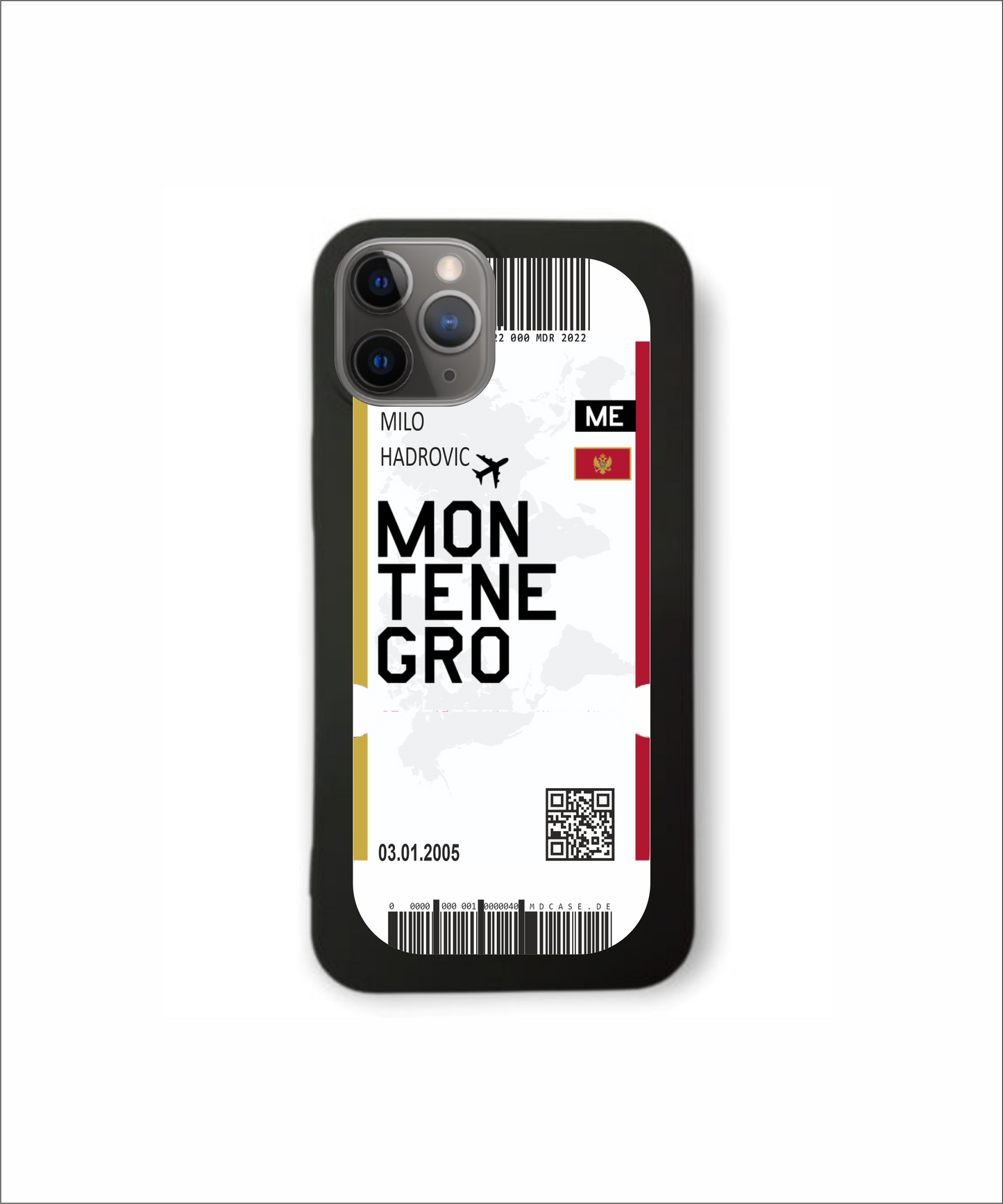 Mobile phone case in ticket design - Montenegro