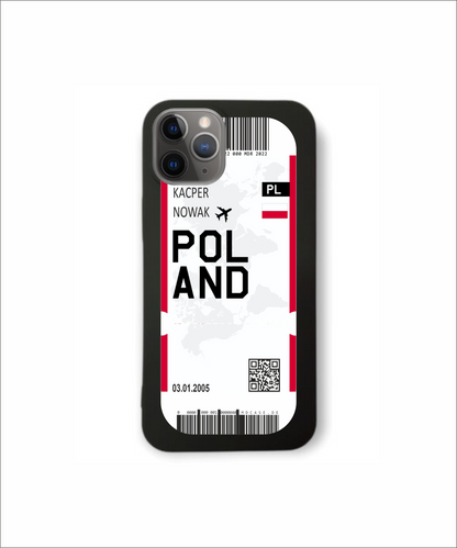 Mobile phone case in ticket design - Poland