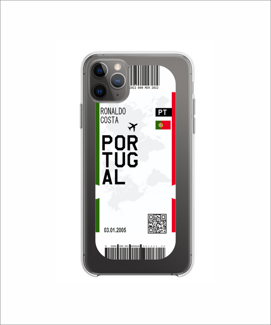 Mobile phone case in ticket design - Portugal