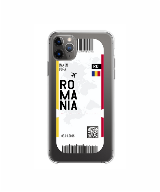 Mobile phone case in ticket design - Romania