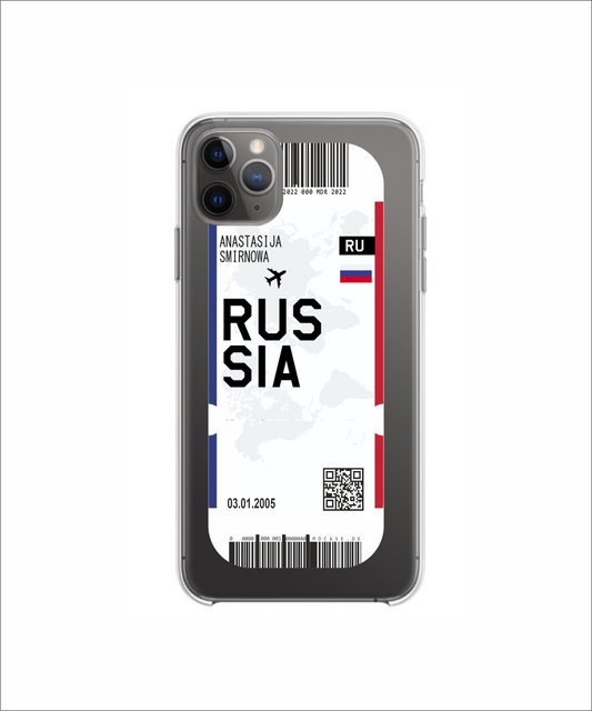 Mobile phone case in ticket design - Russia