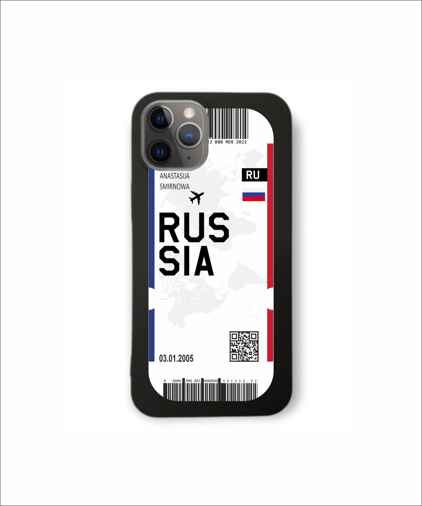 Mobile phone case in ticket design - Russia