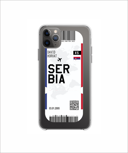 Mobile phone case in ticket design - Serbia