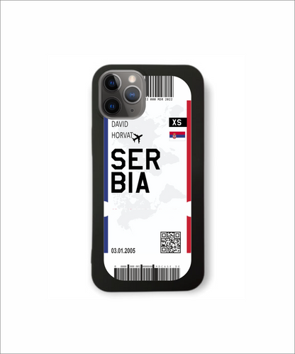 Mobile phone case in ticket design - Serbia