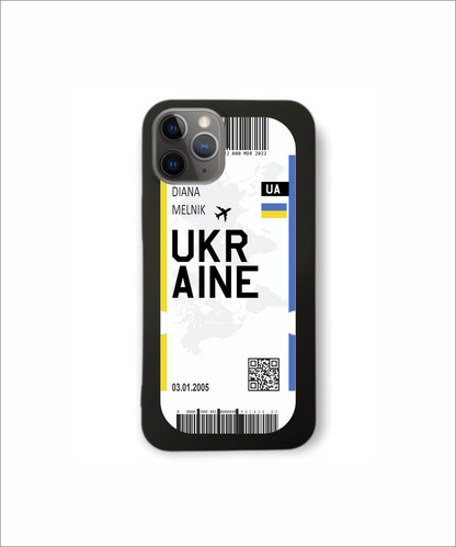 Mobile phone case in ticket design - Ukraine