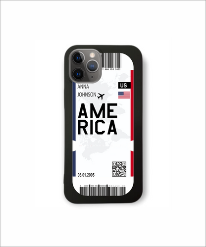 Mobile phone case in ticket design - USA (America)