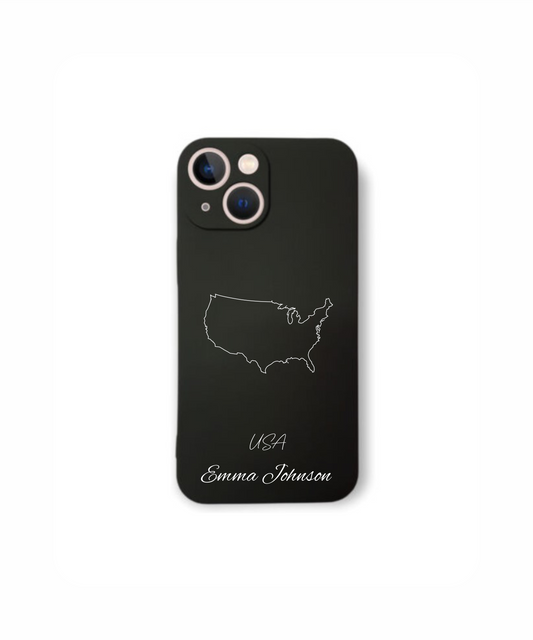 Mobile phone case with map - USA